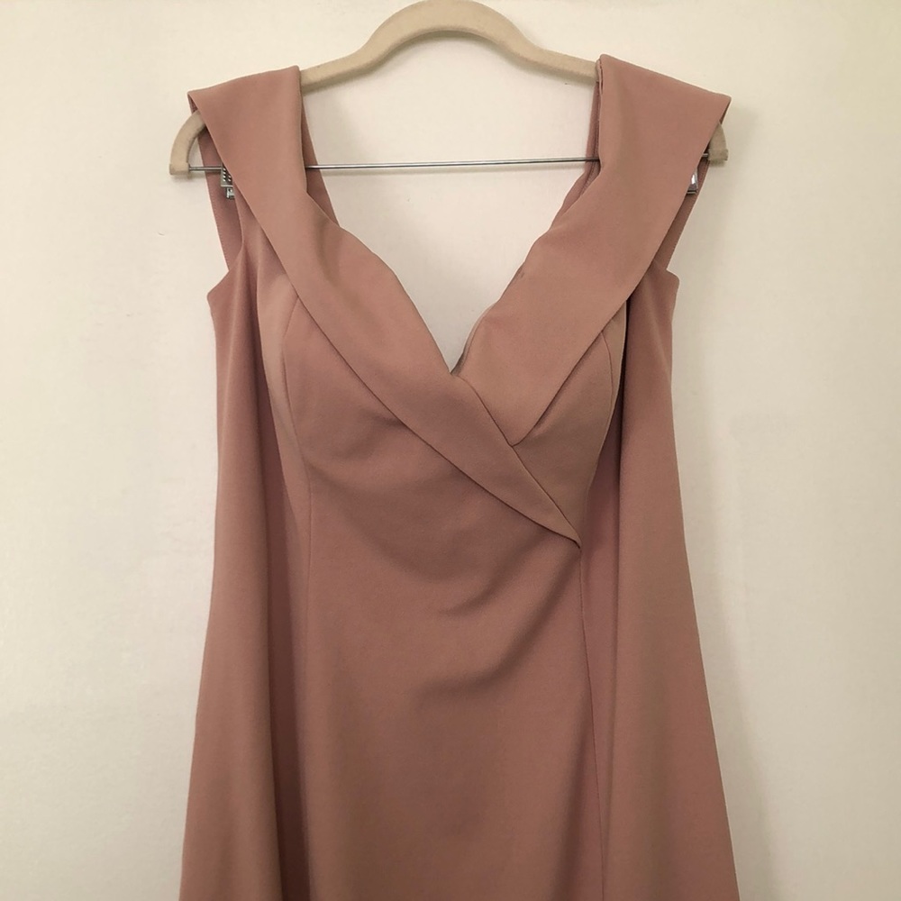 Bill Levkoff Stretch Crepe off the shoulder Dress